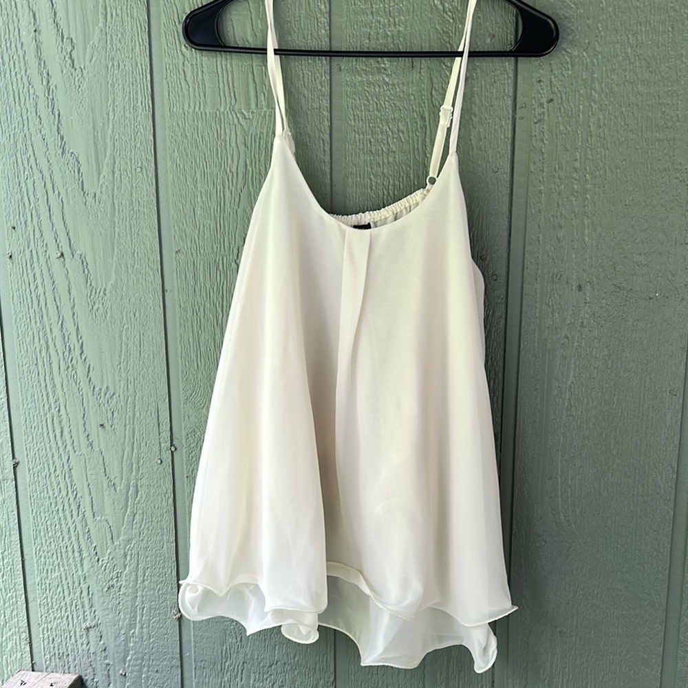 SHEIN Cream Asymmetrical Sleeveless Camisole